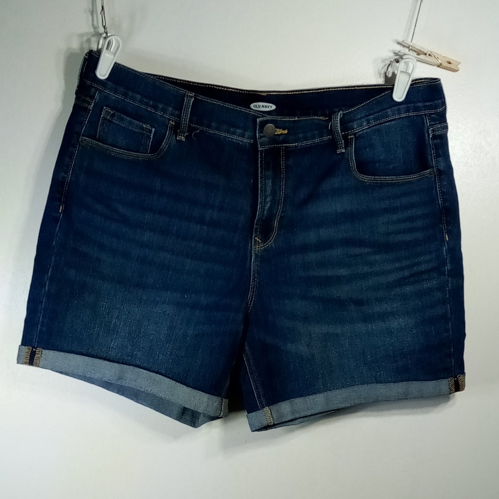 Old Navy Cuffed Blue Jean Shorts Sz 16 - Picture 9 of 11